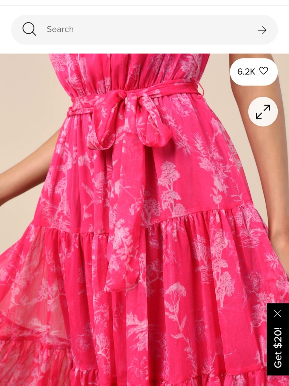 Lulus Float To You Hot Pink Floral Halter-neck Midi Dress - Sizes M & L - Picture 3 of 3